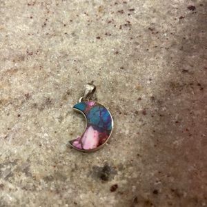 Mojave turquoise stamped 925 pendant